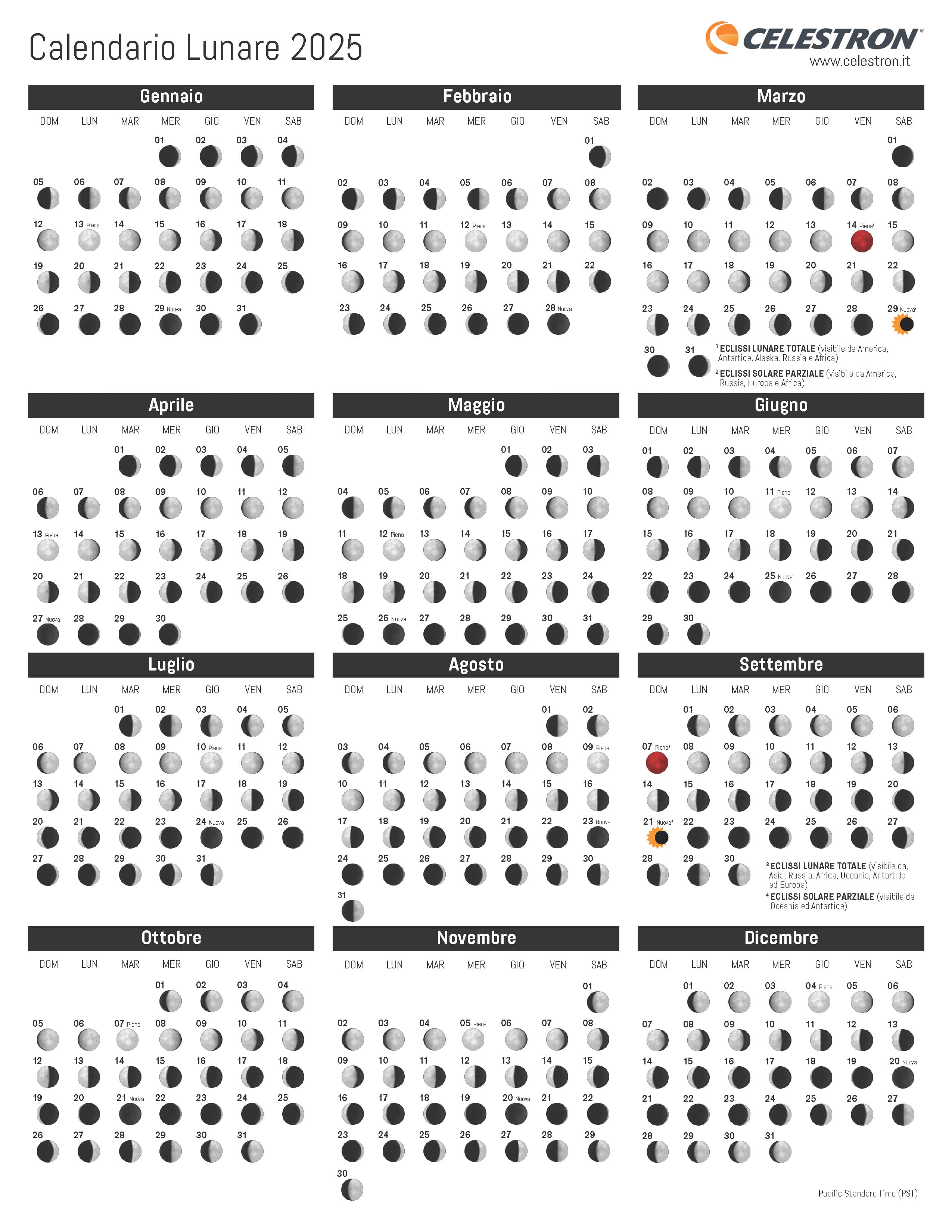 calendario lunare 2025